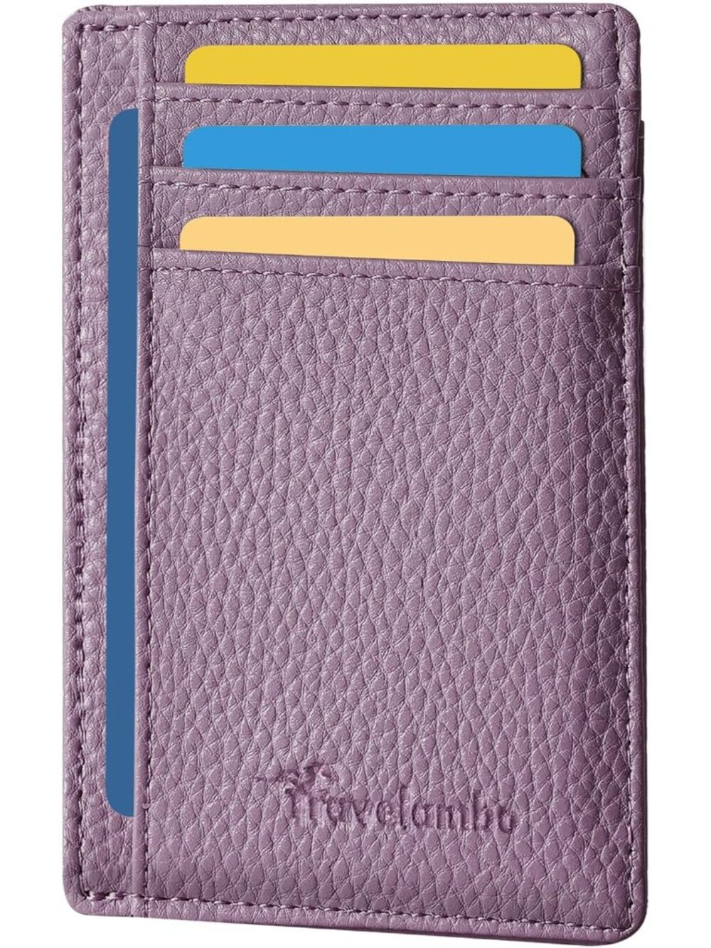 Men Pebble Purple Minimalist Leather RFID Blocking Size Front Pocket Slim Wallet
